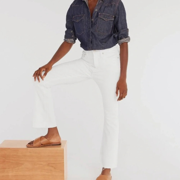 J.Crew Billie Demi Boot Crop Jean White - Picture 1 of 4